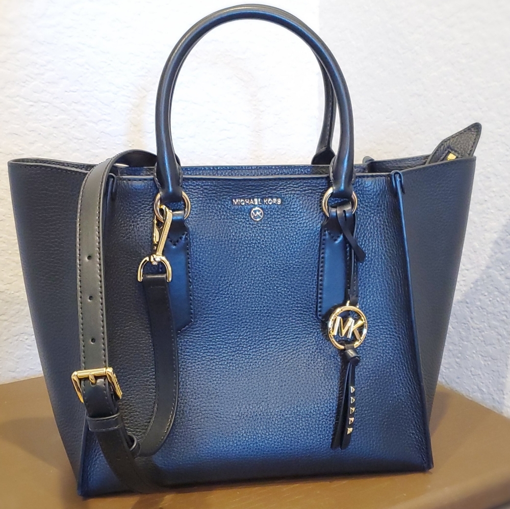 Michael Kors Kris Large Pebbled Leather Satchel